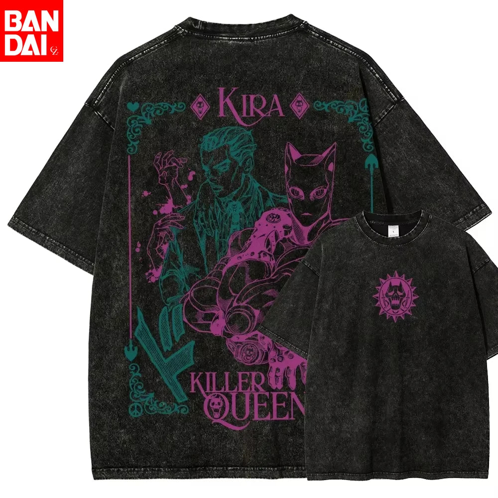 Gyro Zeppeli — JoJo Vintage Washed Oversized Anime Streetwear Tee - Neon Districts