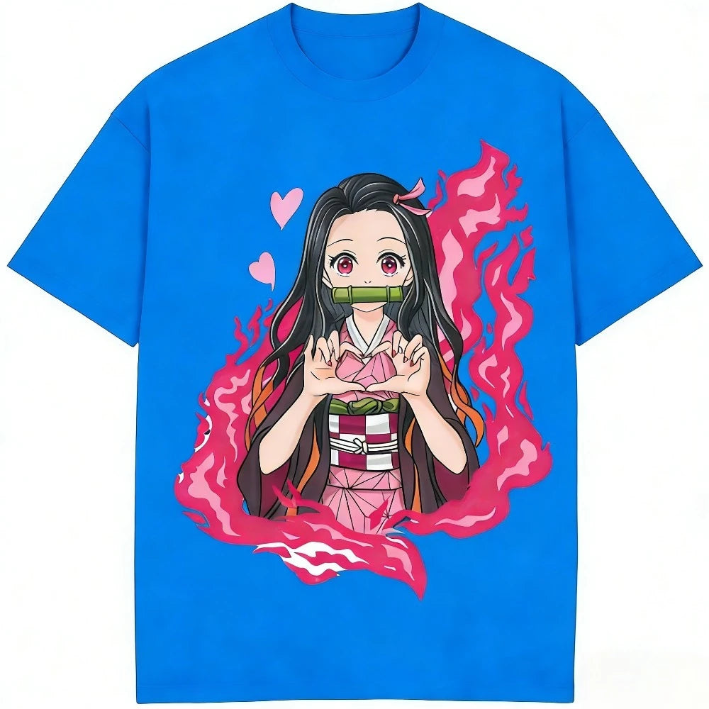 Demon Slayer Nezuko Graphic Tee – Pure Cotton Anime Shirt