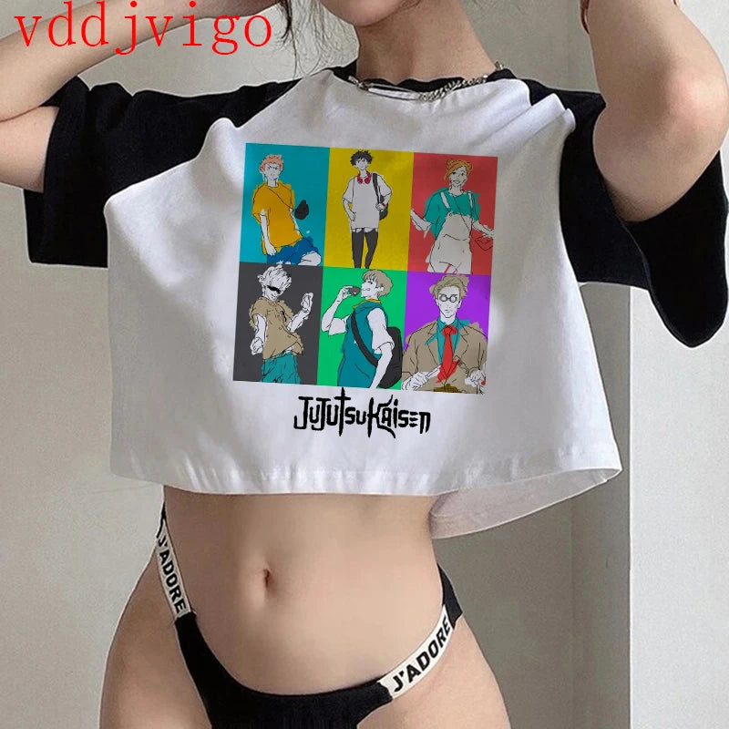 Jujutsu Kaisen Gothic Crop Top – Gojo Satoru Cropped Tee