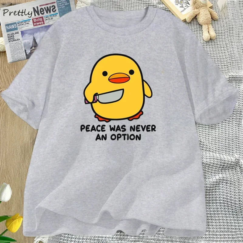 Peace Was Never an Option — Goose Women's Graphic Tee - Neon Districts