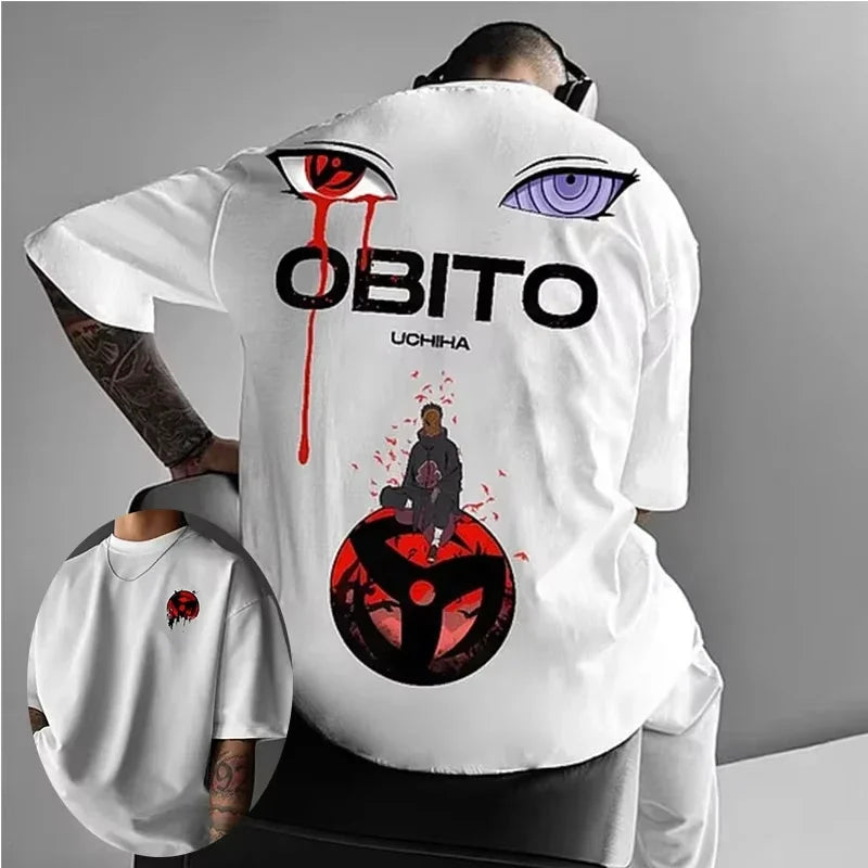 Japanese Anime Hip-Hop Oversized Tee – Casual Cotton Print