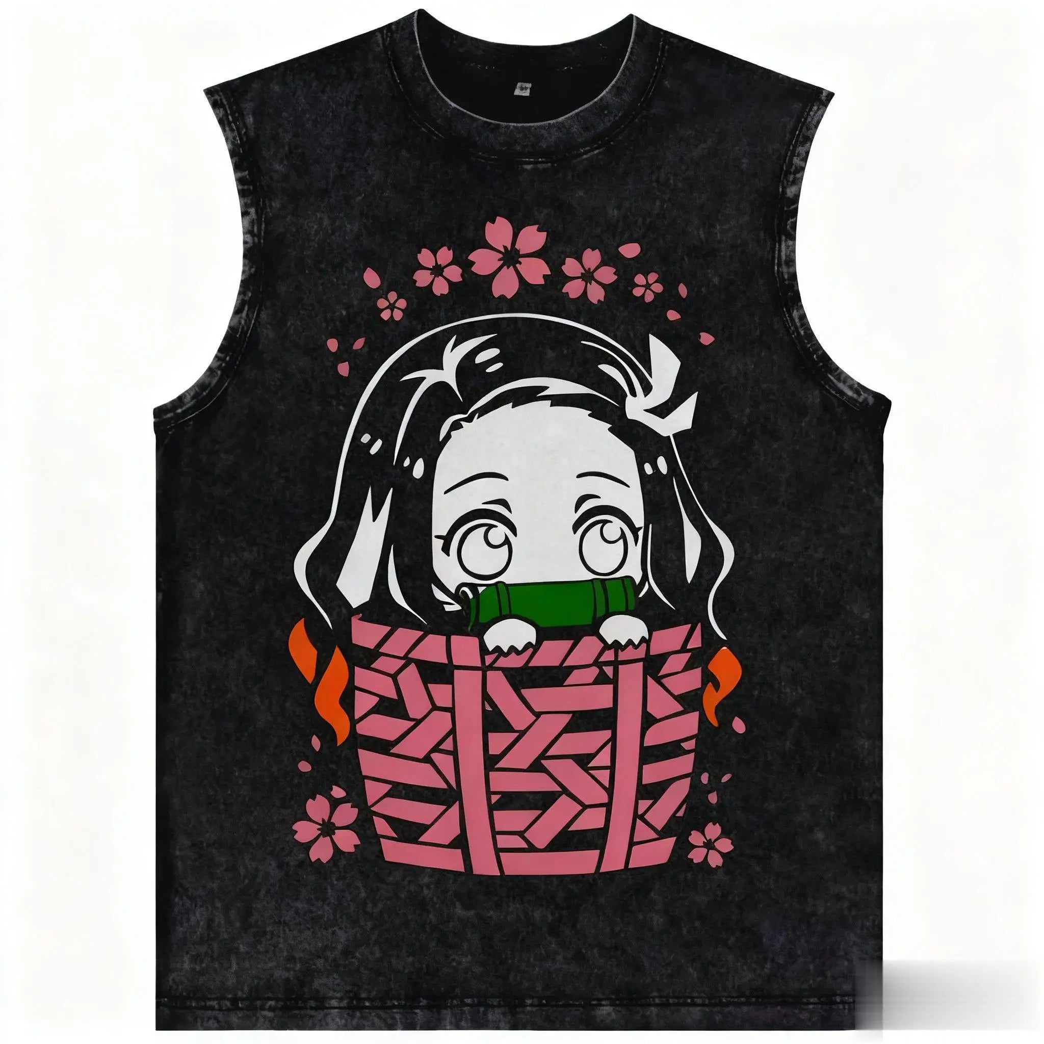Demon Slayer — Harajuku Vintage Washed Tank Top - Neon Districts