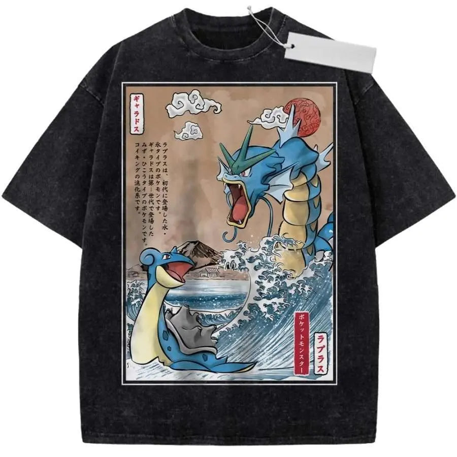Pokémon — Vintage Washed Oversized Streetwear Tee - Neon Districts
