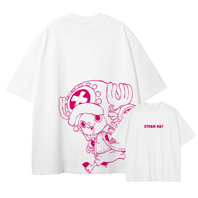 One Piece Straw Hat Pirates Tee – Double-Sided Anime Print
