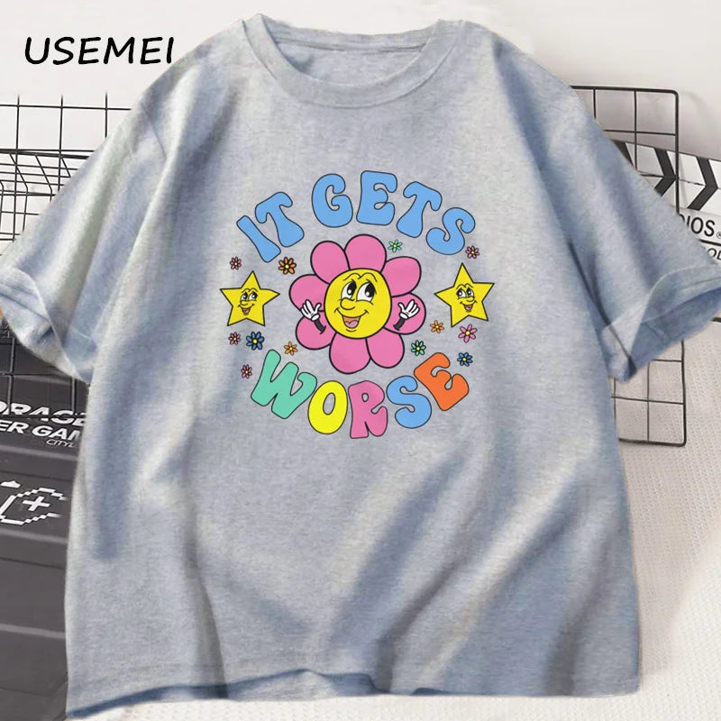 It Gets Worse — Weird-Core Meme Oversized Graphic Tee - Neon Districts