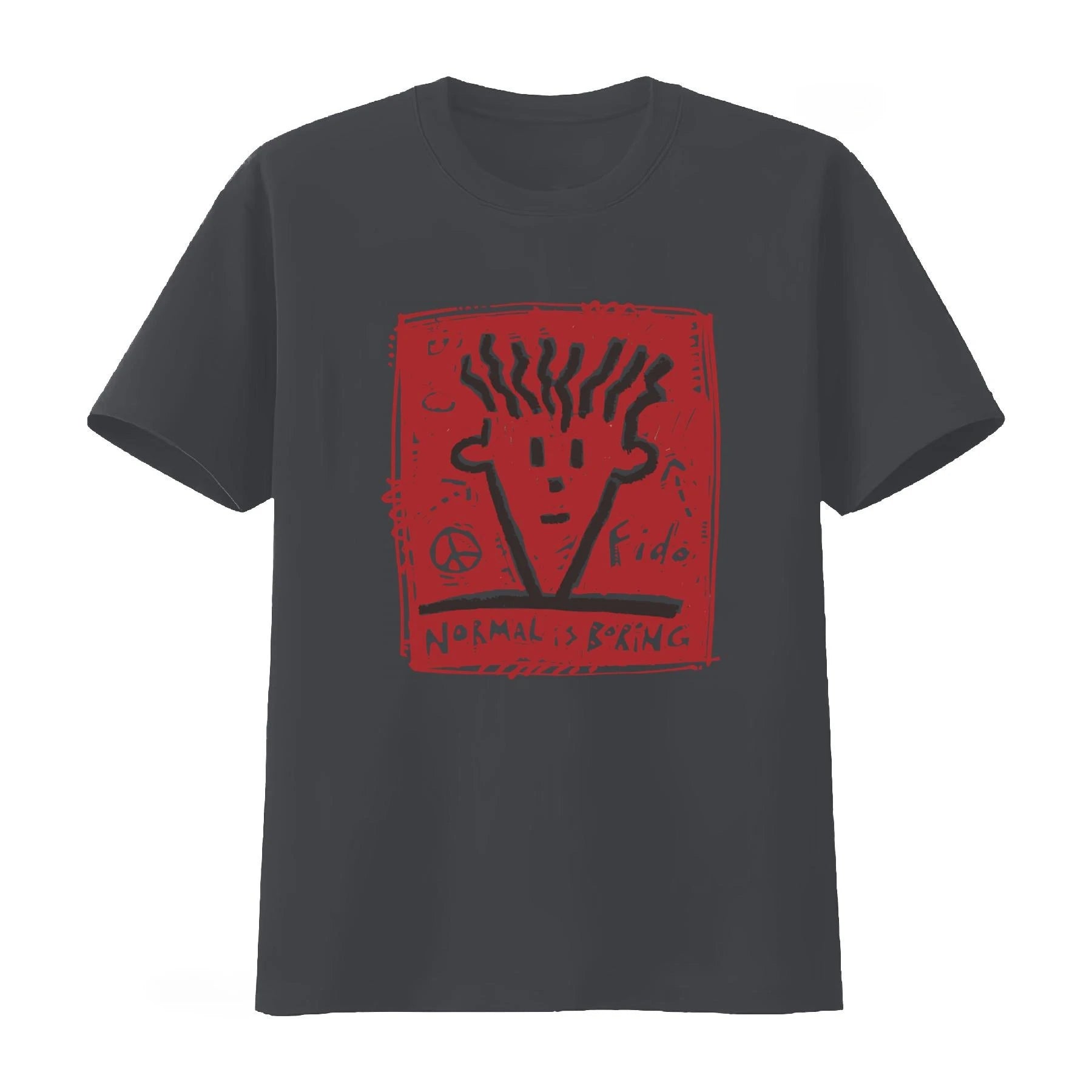 Fido Dido 1985 — Normal Is Boring Vintage Washed Graphic Tee - Neon Districts