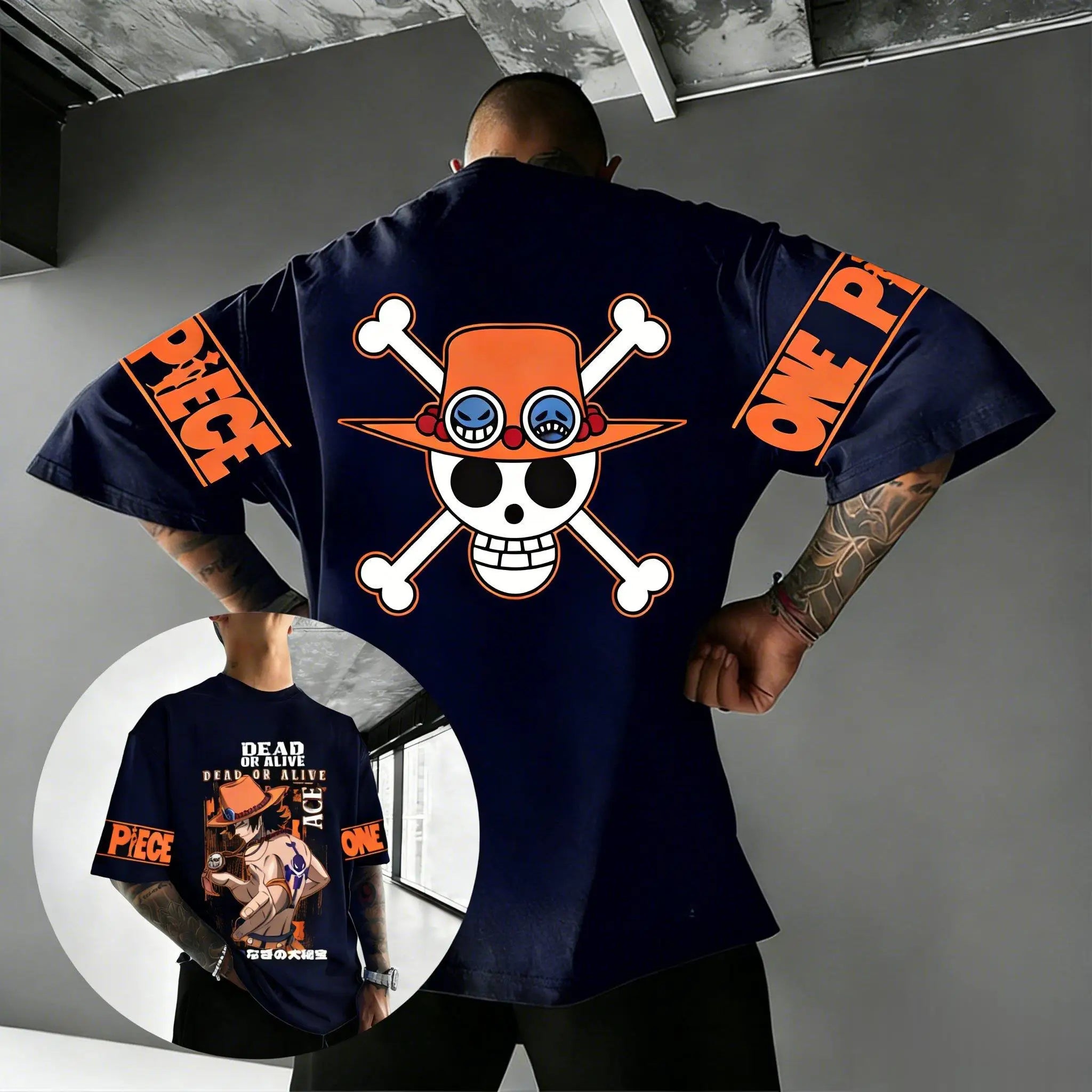 One Piece — Portgas D. Ace Streetwear Graphic Tee - Neon Districts