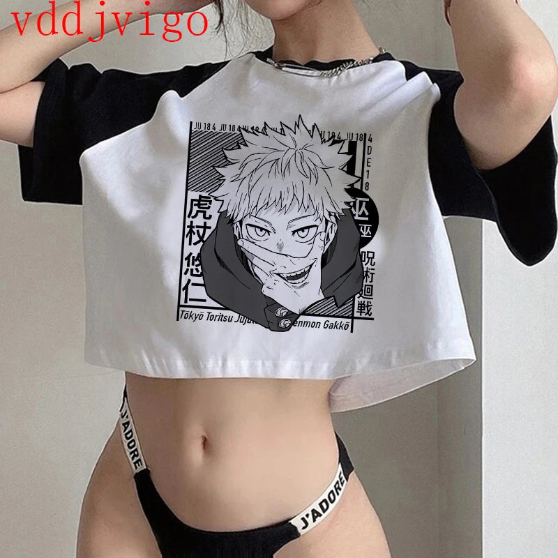Jujutsu Kaisen Gothic Crop Top – Gojo Satoru Cropped Tee