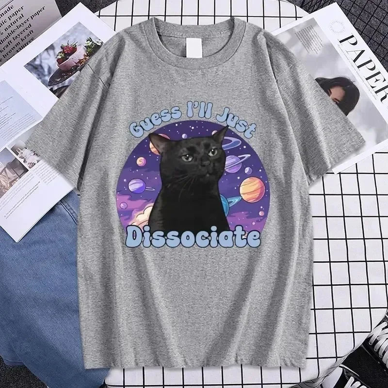 Black Cat Meme — Vintage Women's Graphic Tee - Neon Districts