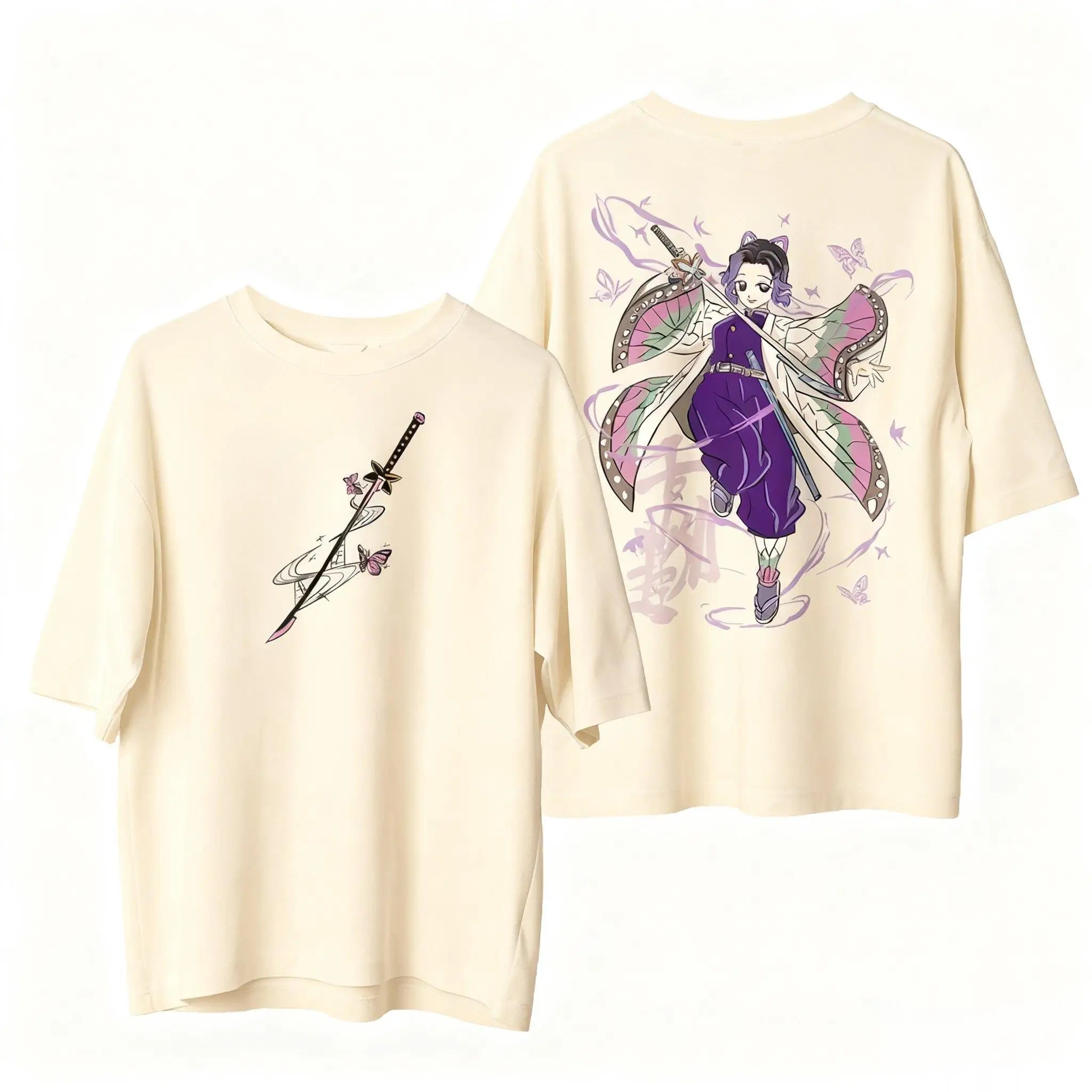 Demon Slayer Shinobu Kocho Graphic Tee – Oversized Anime Top