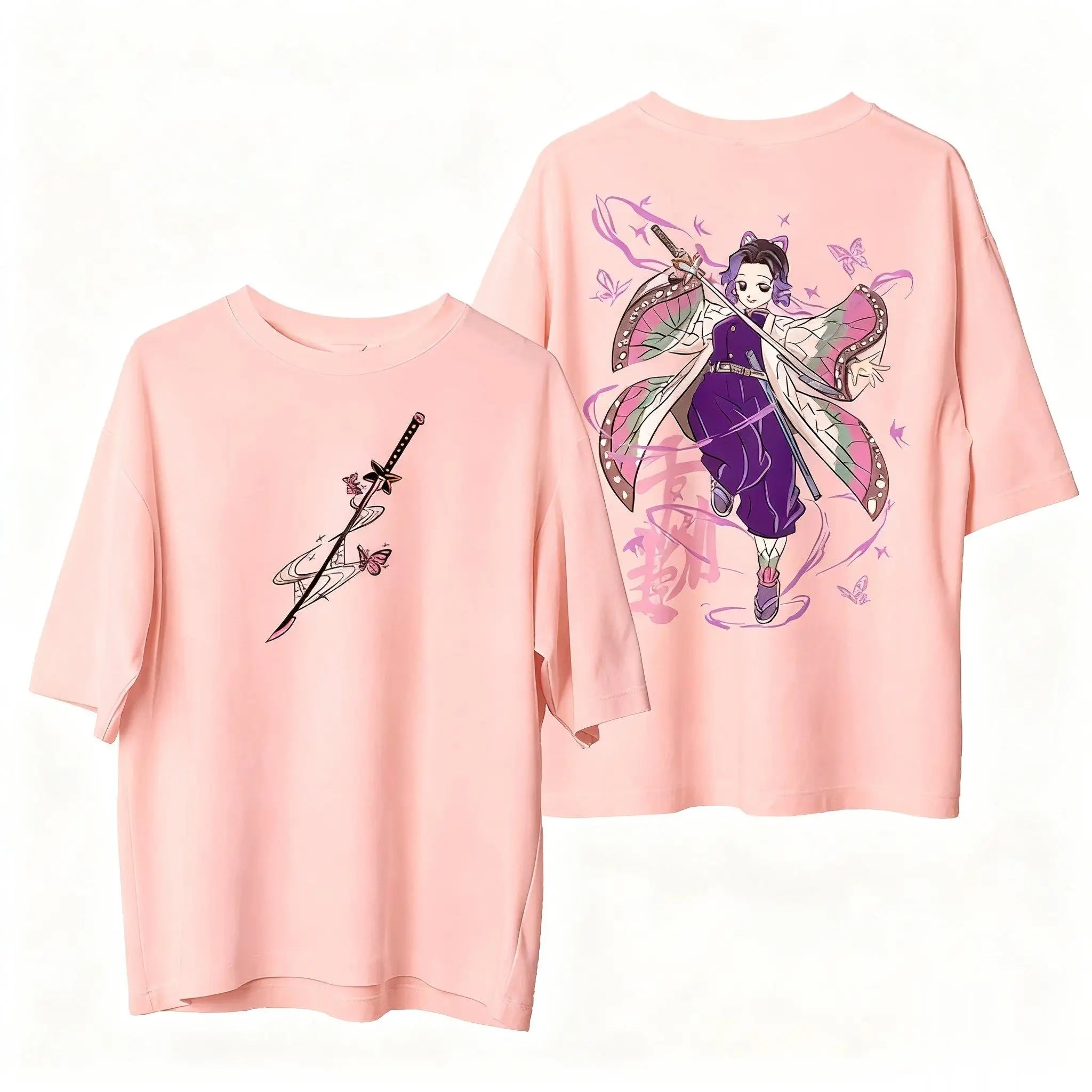 Demon Slayer Shinobu Kocho Graphic Tee – Oversized Anime Top