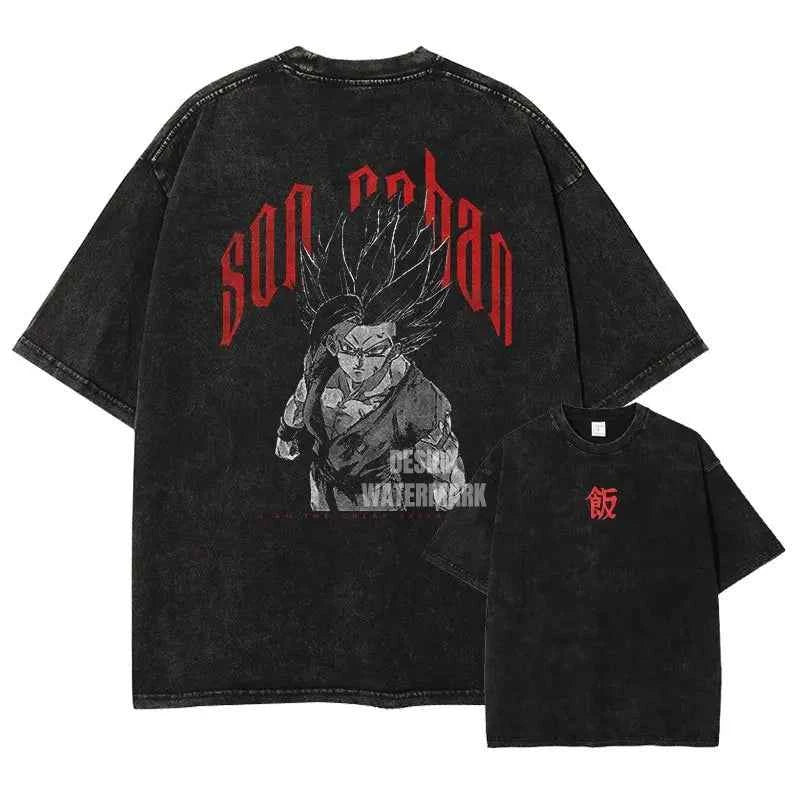 Dragon Ball Vegeta Washed Graphic Tee – Oversized Vintage