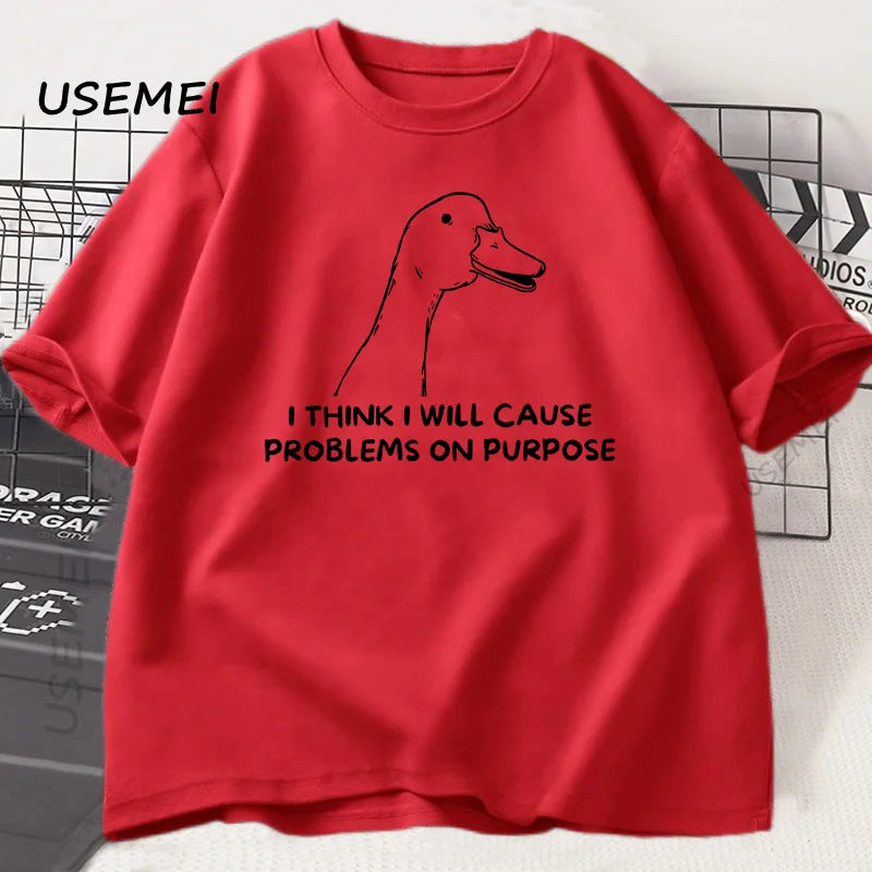 I Think I Will Cause Problems on Purpose — Silly Goose Graphic Tee - Neon Districts