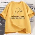I Think I Will Cause Problems on Purpose — Silly Goose Graphic Tee - Neon Districts