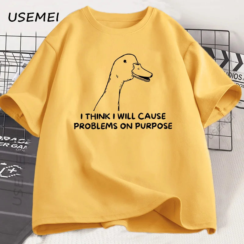 I Think I Will Cause Problems on Purpose — Silly Goose Graphic Tee - Neon Districts