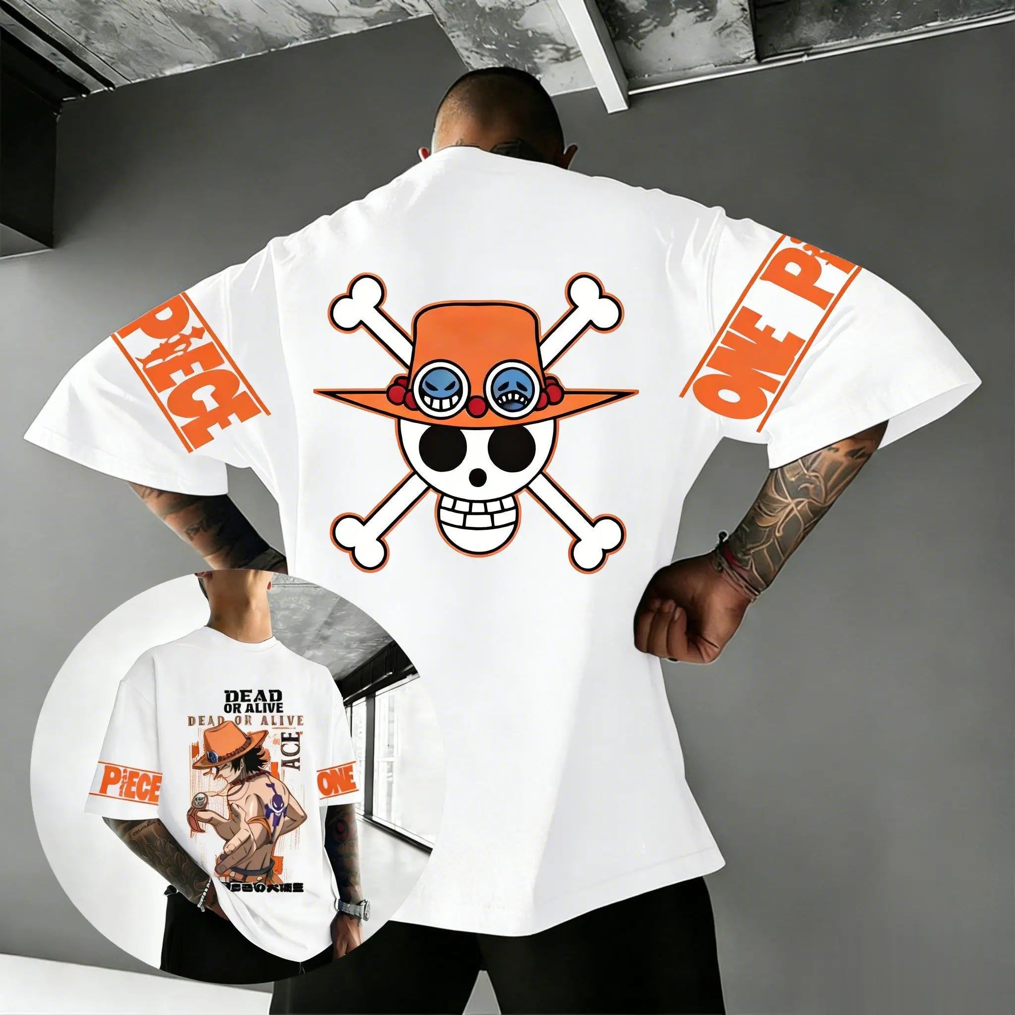 One Piece — Portgas D. Ace Streetwear Graphic Tee - Neon Districts