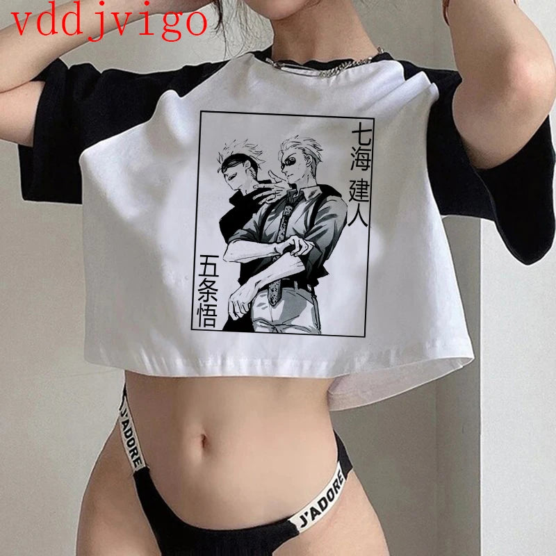 Jujutsu Kaisen Gothic Crop Top – Gojo Satoru Cropped Tee