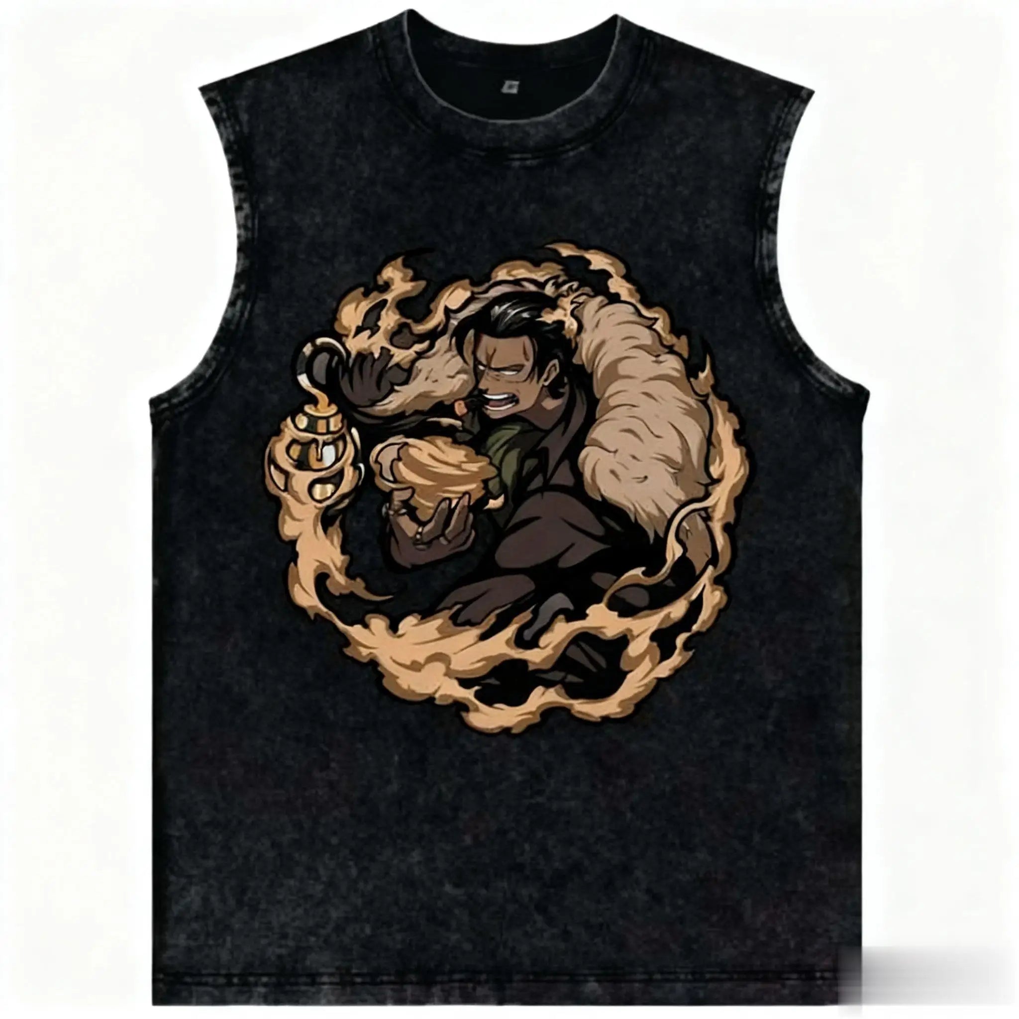 One Piece — Luffy Vintage Washed Streetwear Tank - Neon Districts