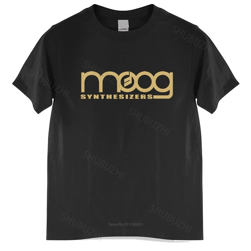 Moog — Black Crew Neck Synthesizer Tee - Neon Districts