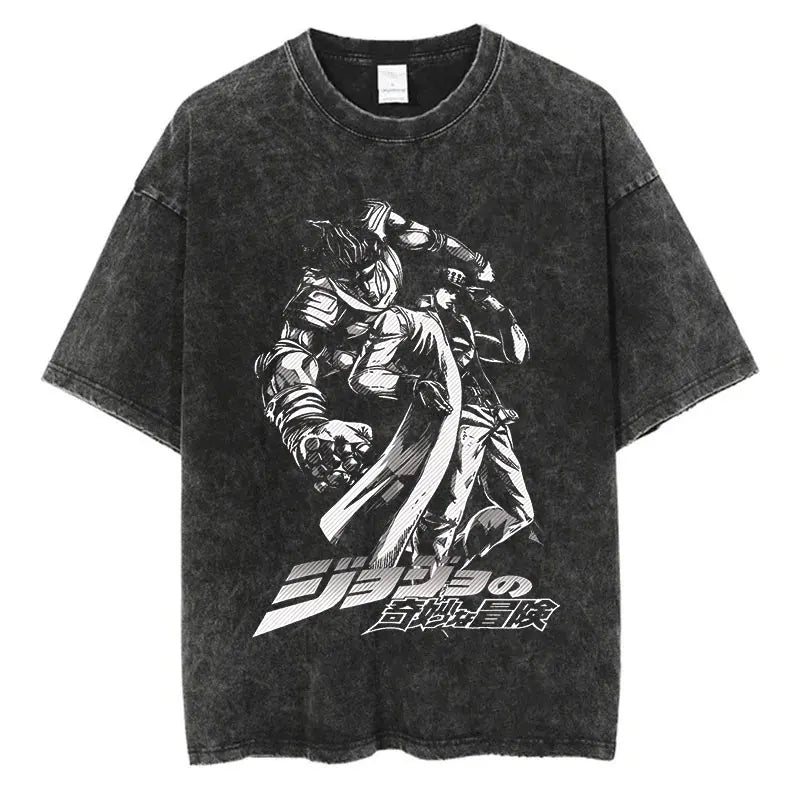 JoJo's Bizarre Adventure — Vintage Washed Hip Hop Streetwear Tee - Neon Districts