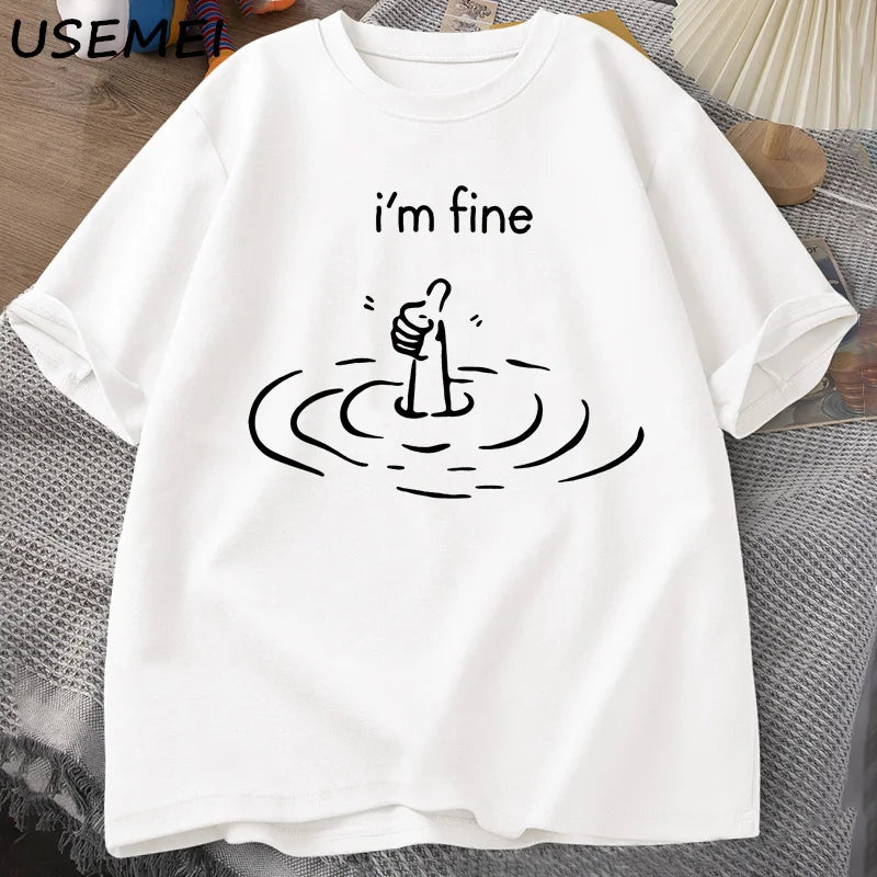 I'm Fine (Back Print) — Mental Health Humor Graphic Tee - Neon Districts