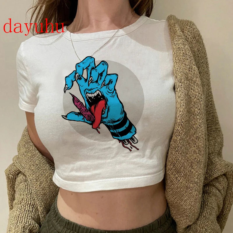 Jujutsu Kaisen Hip-Hop Crop Top – Y2K Gojo & Itadori Tee