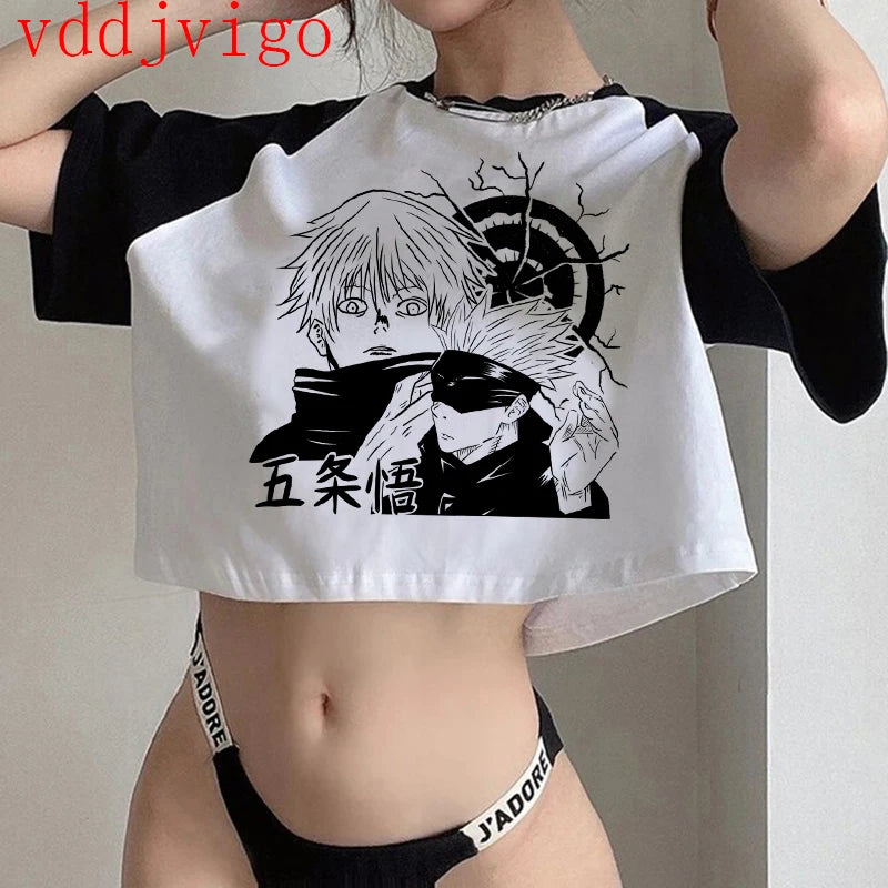 Jujutsu Kaisen Gothic Crop Top – Gojo Satoru Cropped Tee