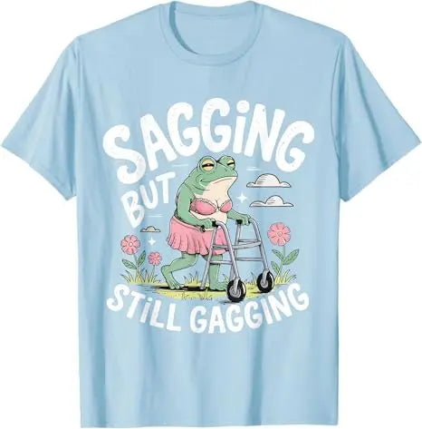 Sagging But Still Gagging — Frog Meme Women's Fashion Tee - Neon Districts