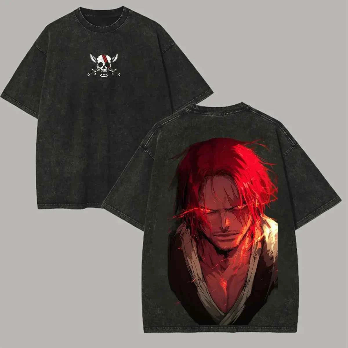 One Piece Vintage Wash Tee – Zoro, Luffy & Sanji Print