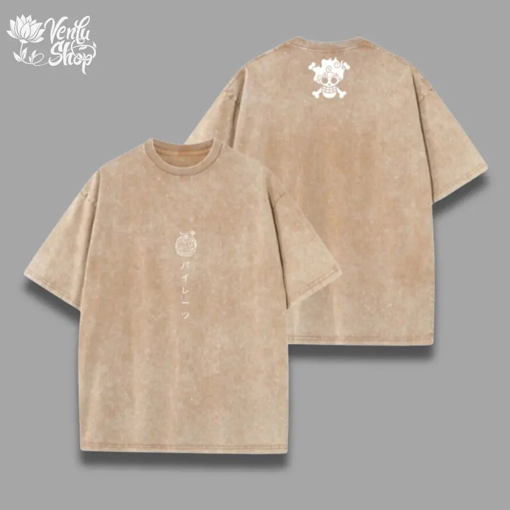 One Piece Skull Vintage Tee – Straw Hat Graphic Streetwear