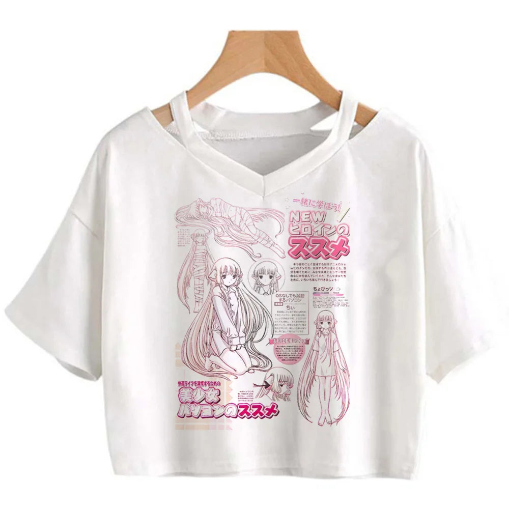 Chobits Chi Vintage Crop Top – Kawaii Punk Aesthetic Tee
