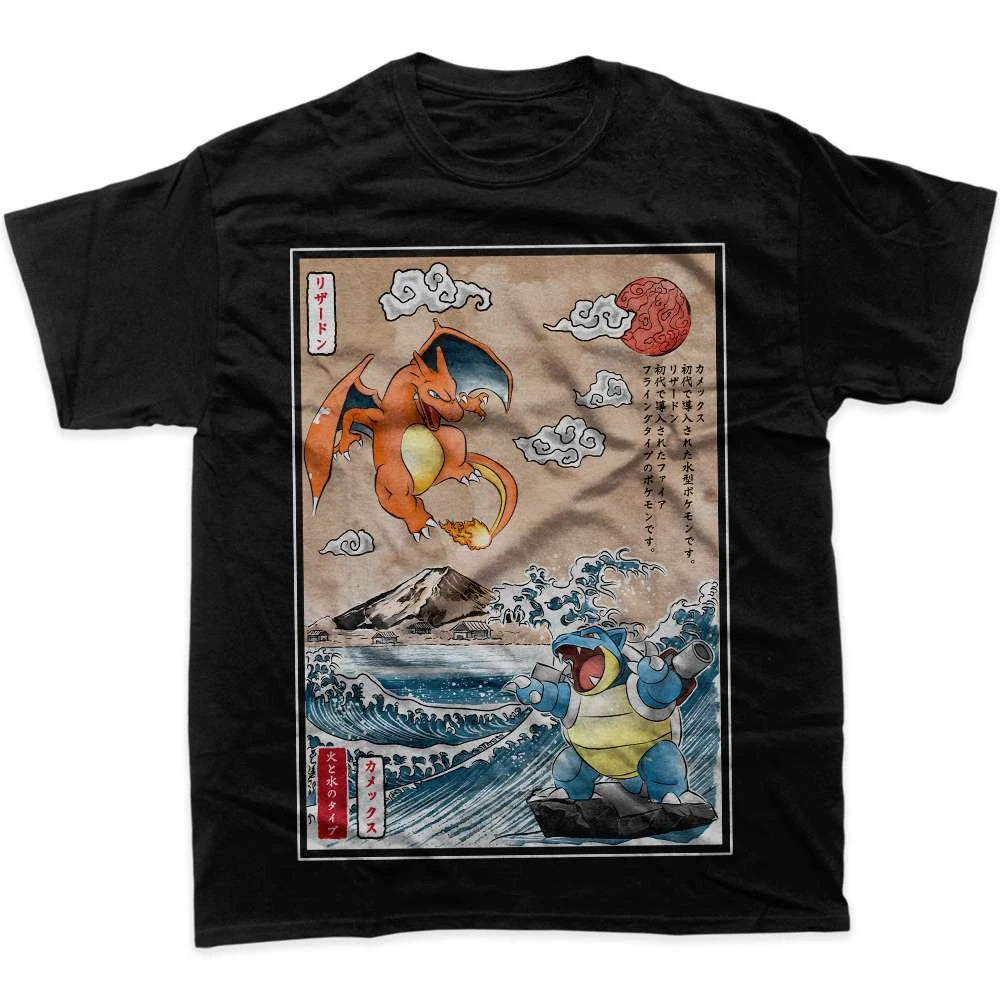 Pokémon — Charizard & Blastoise Dual Starter Tee - Neon Districts