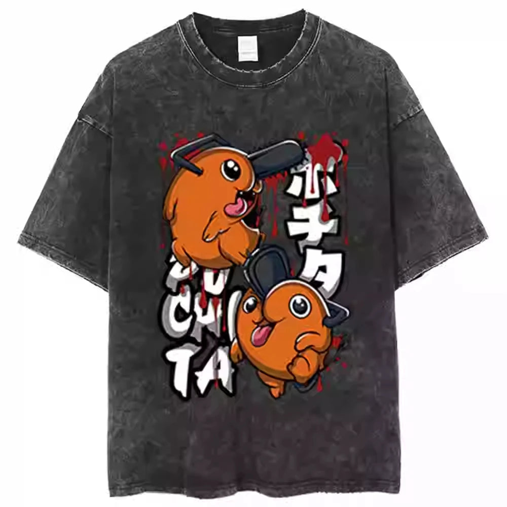Chainsaw Man — Full Cast Washed Oversized Tee - Neon Districts