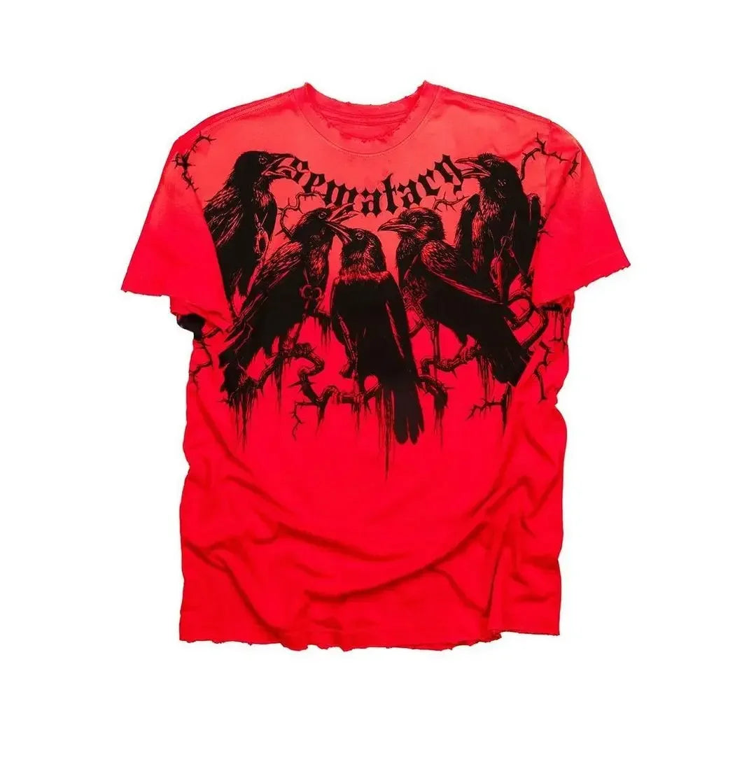 Y2K Harajuku Strawberry Tee - Oversized Anime Girl Graphic Tee - Neon Districts