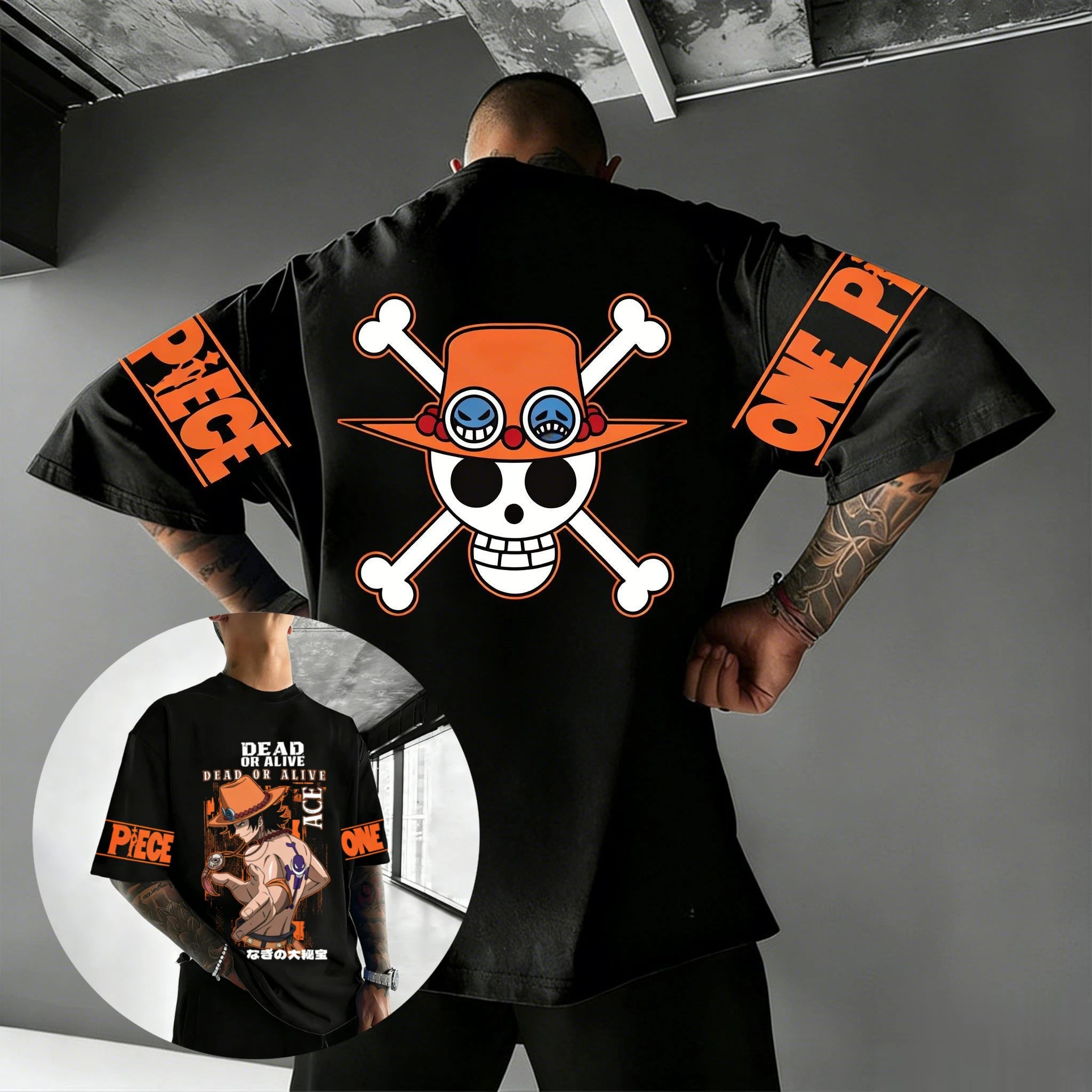 One Piece — Portgas D. Ace Streetwear Graphic Tee - Neon Districts