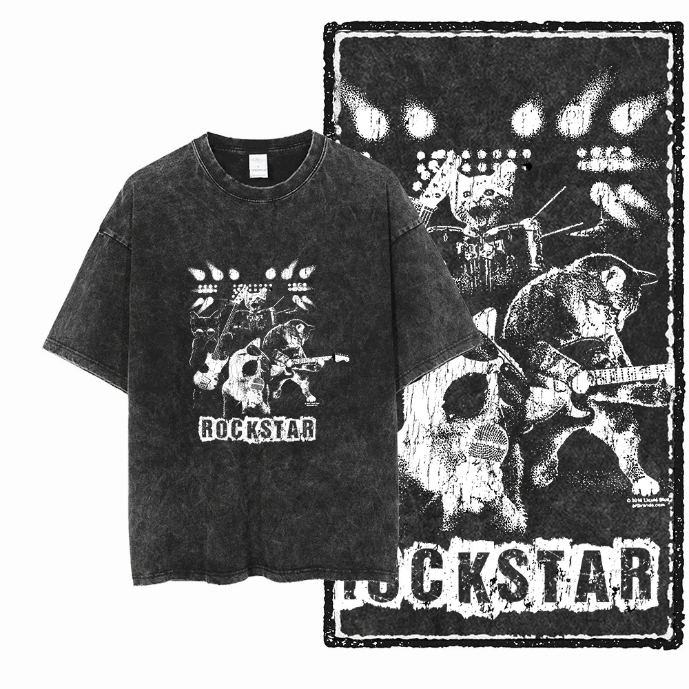 DB Cat — Acid Washed Exclusive Graphic Streetwear Tee - Neon Districts
