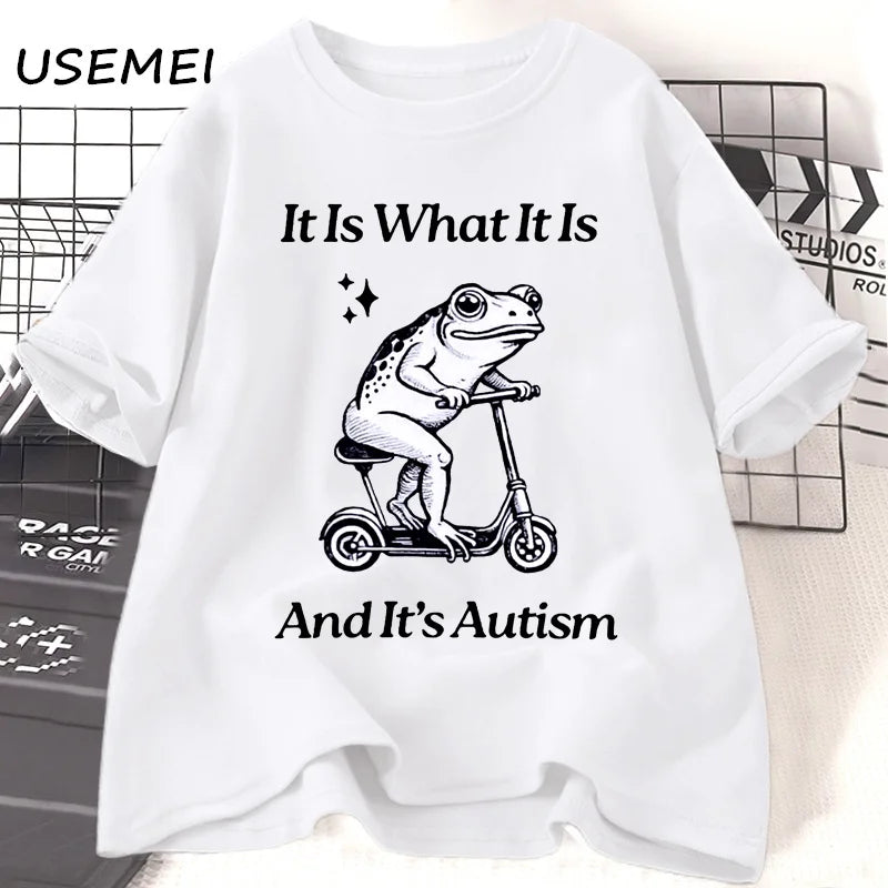 It Is What It Is — Autism Frog Weirdcore Meme Graphic Tee - Neon Districts