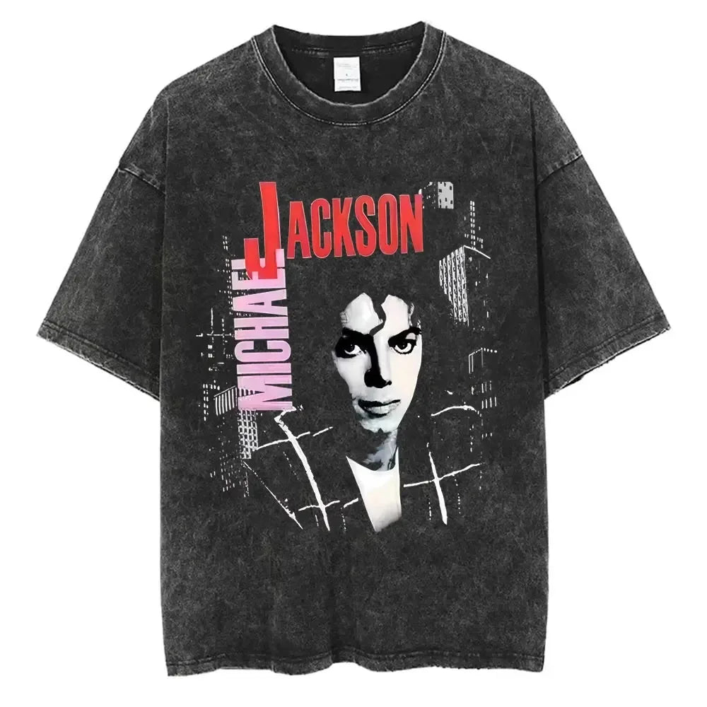 MJ King of Pop Washed Vintage Tee - Neon Districts
