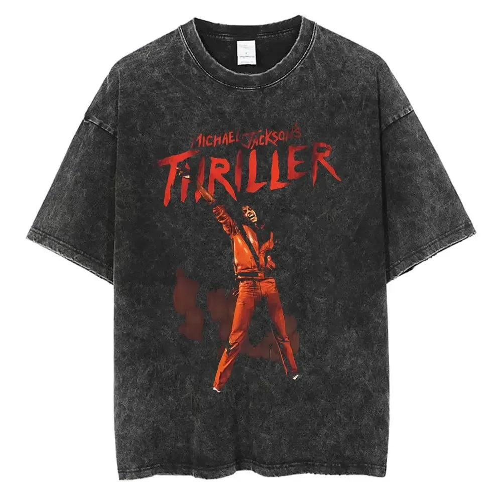 MJ King of Pop Washed Vintage Tee - Neon Districts
