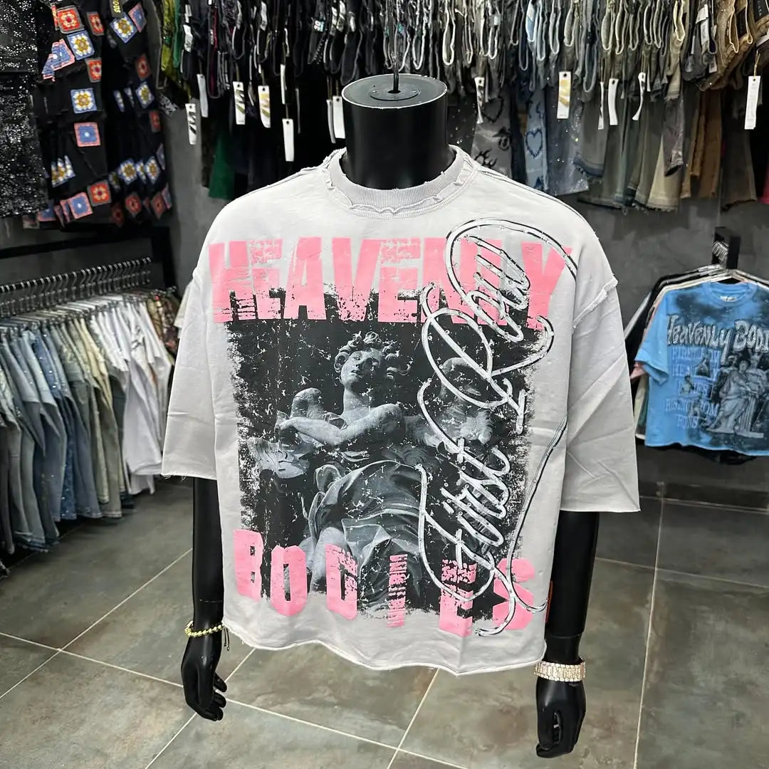 Y2K Harajuku Strawberry Tee - Oversized Anime Girl Graphic Tee - Neon Districts