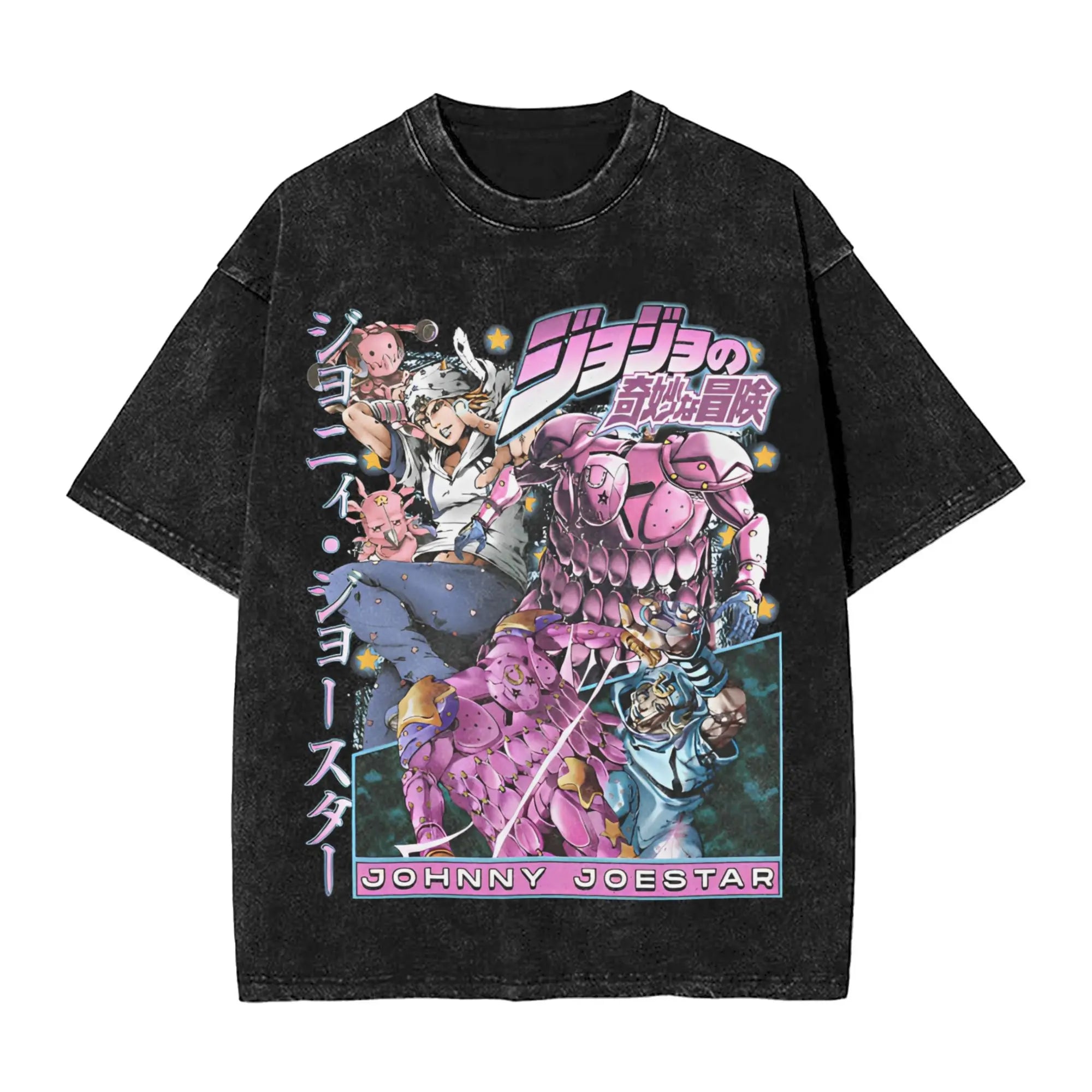 Gyro Zeppeli — JoJo Vintage Washed Oversized Anime Streetwear Tee - Neon Districts