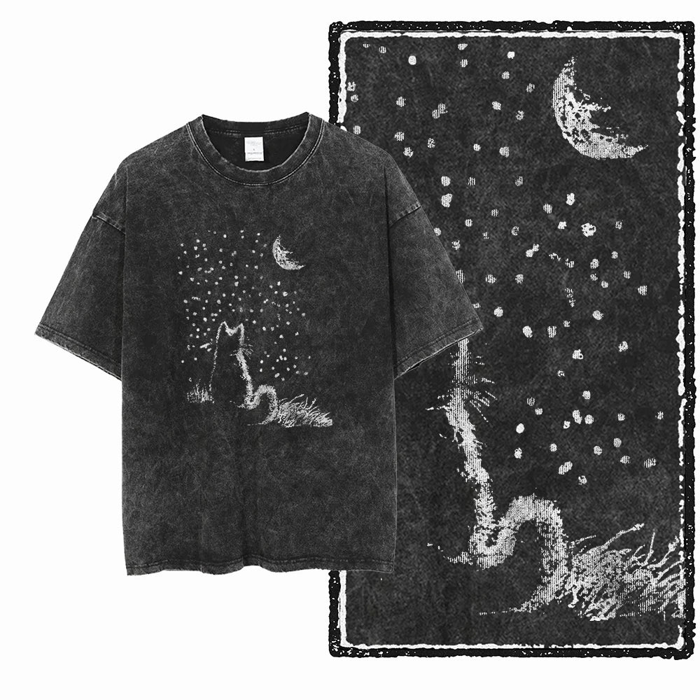 DB Cat — Acid Washed Exclusive Graphic Streetwear Tee - Neon Districts