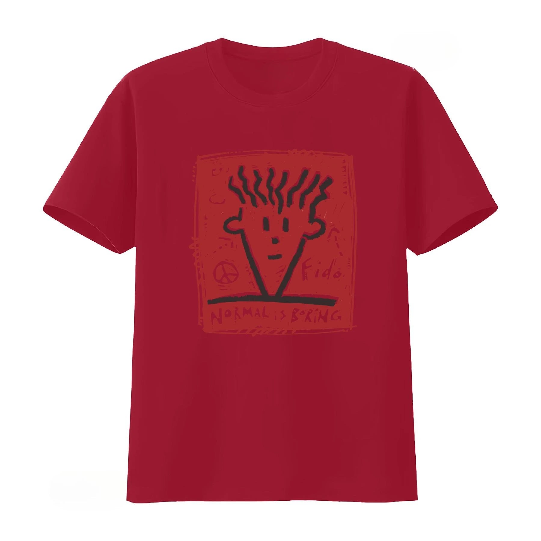 Fido Dido 1985 — Normal Is Boring Vintage Washed Graphic Tee - Neon Districts