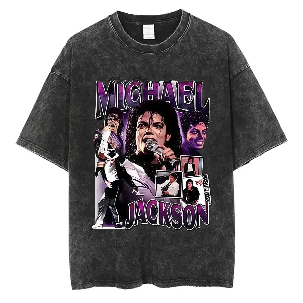 MJ King of Pop Washed Vintage Tee - Neon Districts