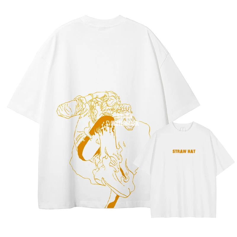 One Piece Straw Hat Pirates Tee – Double-Sided Anime Print
