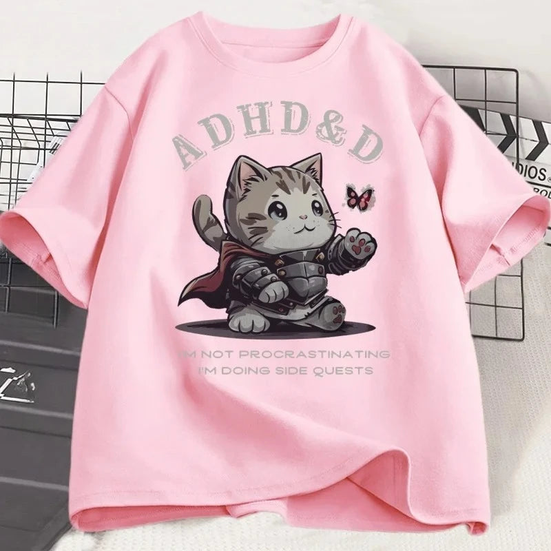 ADHD&D — I'm Not Procrastinating Cat Meme Y2K Graphic Tee - Neon Districts