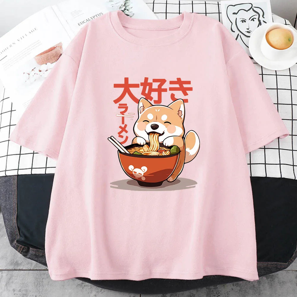 Shiba Inu Ramen Kawaii Tee - Neon Districts