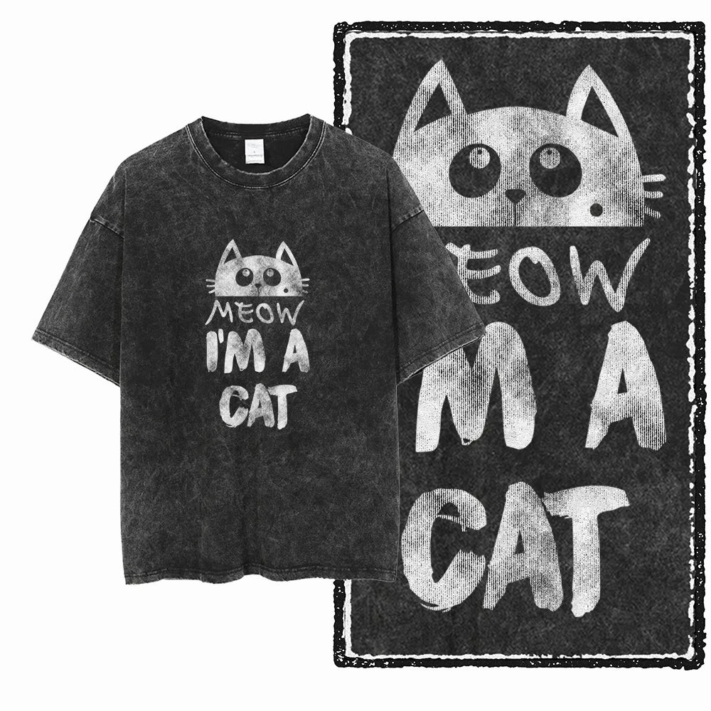 DB Cat — Acid Washed Exclusive Graphic Streetwear Tee - Neon Districts