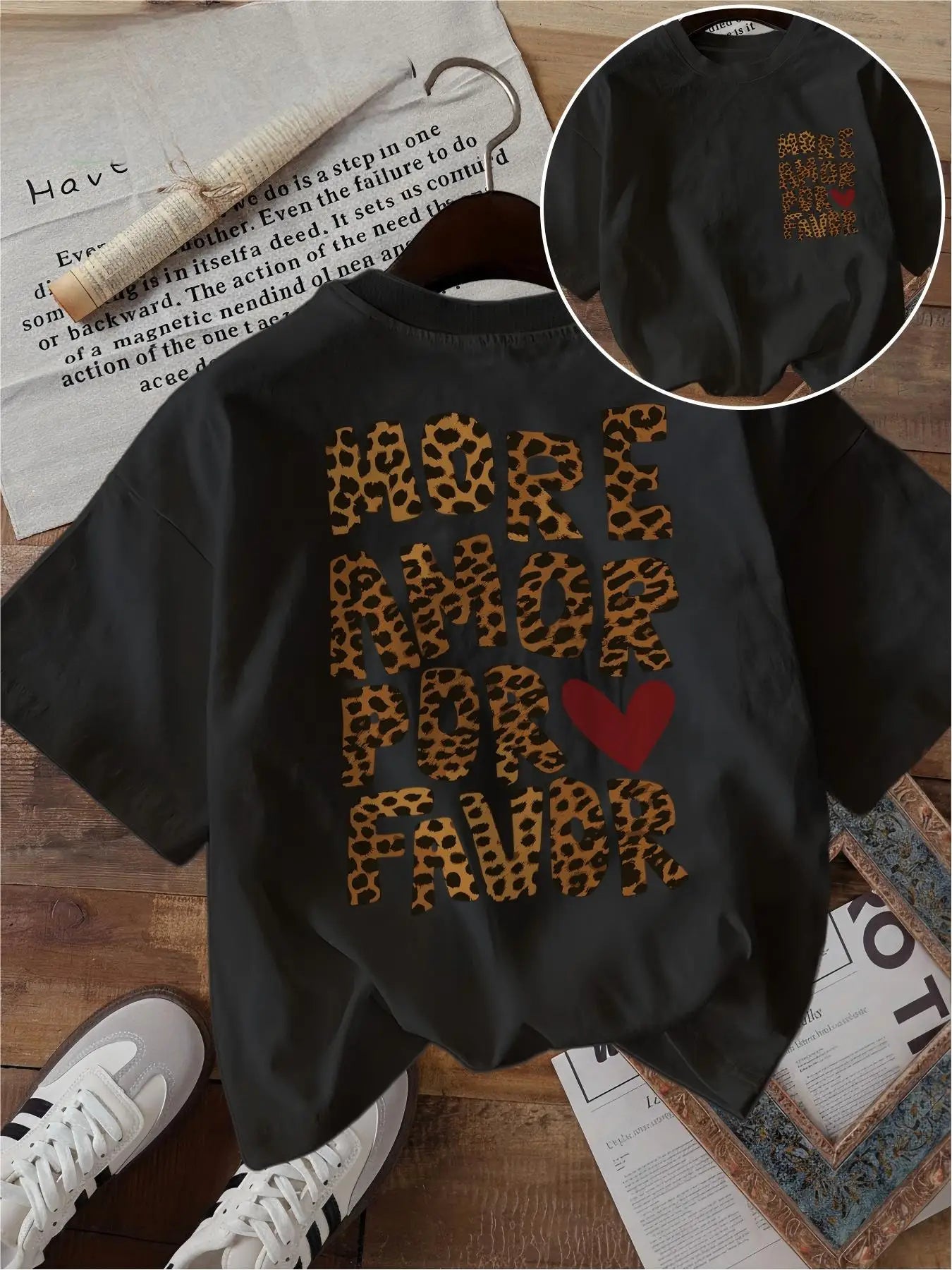 More Amor Por Favor Leopard Tee - Neon Districts