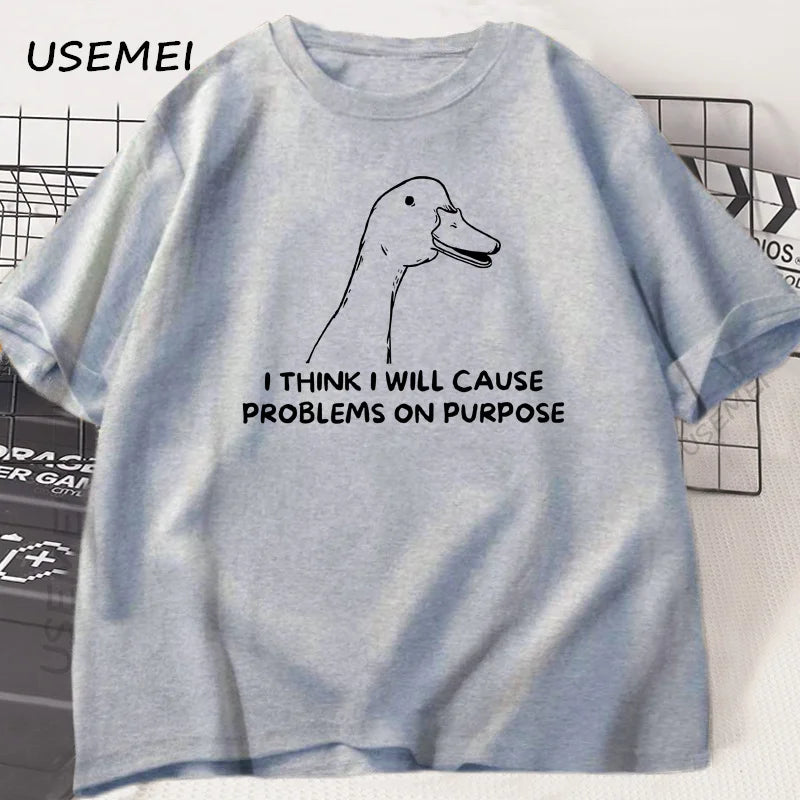 I Think I Will Cause Problems on Purpose — Silly Goose Graphic Tee - Neon Districts